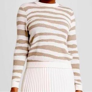 Neutral Zebra Animal Print Sweater